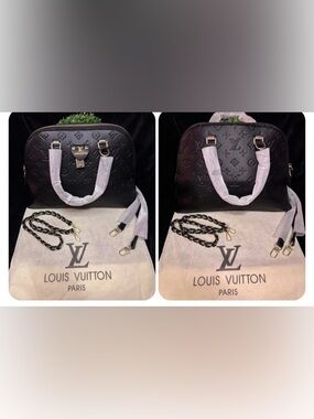 L v Black Alma PM Handbag